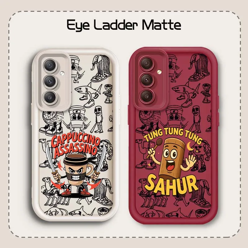 Tung Tung Tung Sahur Art Phone Case For Samsung A73 A72 A56 A55 A54 A53 A35 A32 A25 A24 A23 A21s A14 A05 5G Eye Ladder