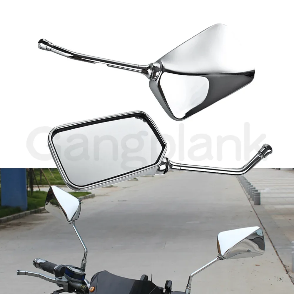 Espelho retrovisor para motocicleta, adequado para honda prince cm150 cbx250, quadrado, prateado, galvanizado, espelhos laterais