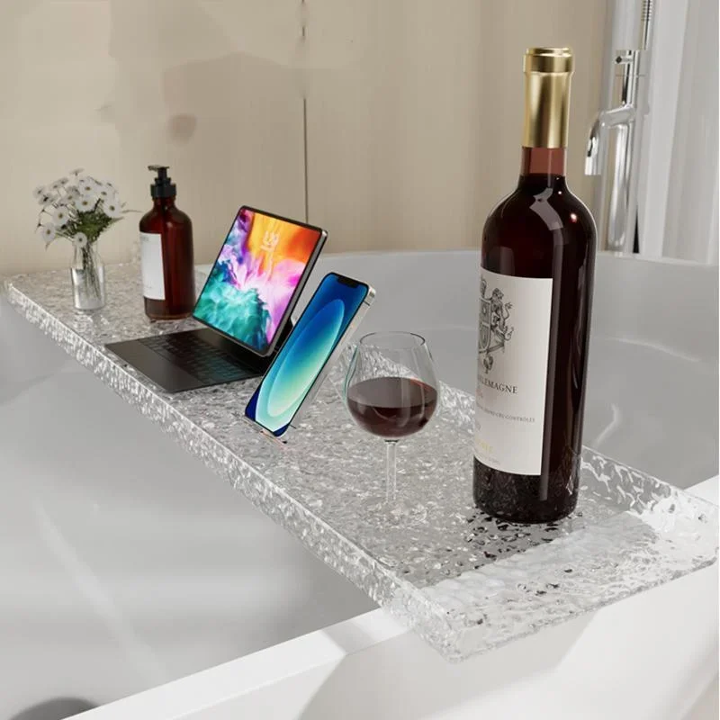 All-in-One Acrylic Toilet Bath Shelves: European-Style Bathtub Storage Rack with Mobile Phone Holder for Enhanced Convenience.