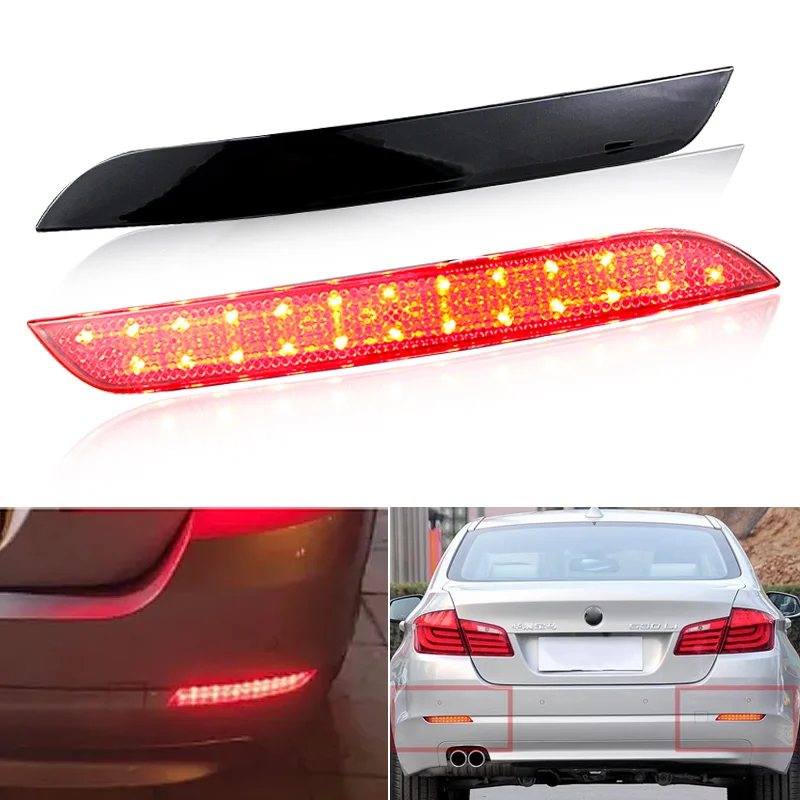 2X For BMW F10 F11 F18 LED Rear Bumper Reflector Light For 5 Series 520d 520i 523i 525d 2009-2014 Added Tail Brake Stop Fog Lamp