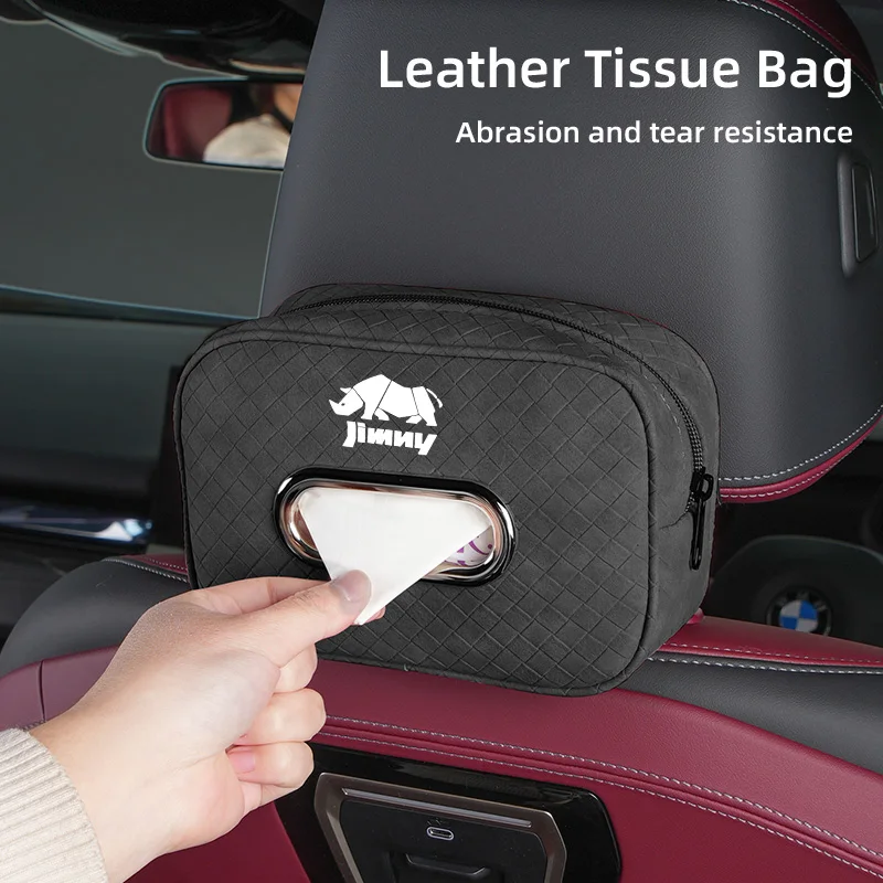 

Car Tissue Box Leather Seat Back Hanging Napkins Paper Towel Bag For Suzuki Jimny Swift Grand Vitara Ignis DZire Baleno Spacia