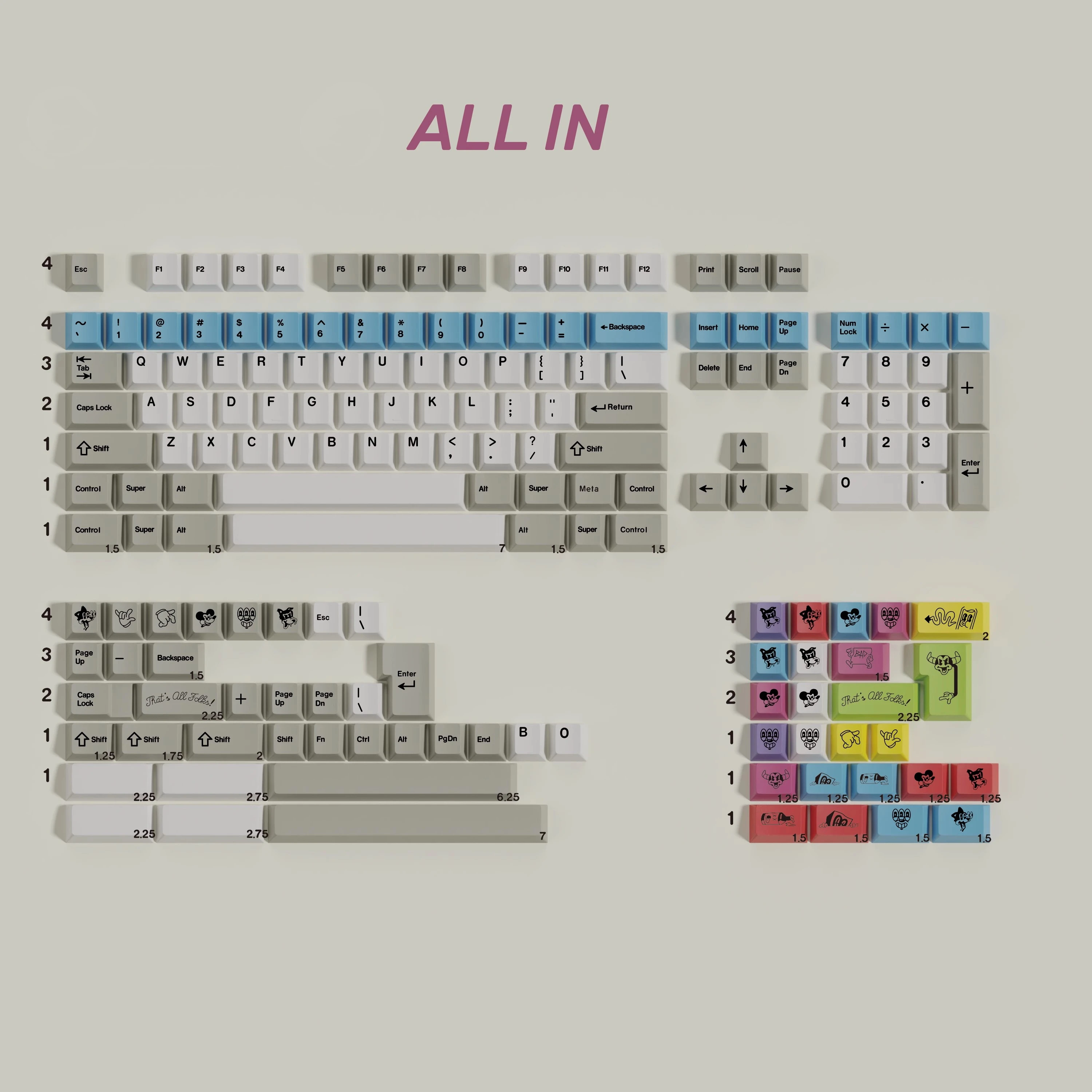 1 Set GMK CYL Rubrehose Keycaps PBT 5 Side Dye Subbed Key Caps Cherry Profile Keycap For Alice Double B Split 7U Spacebar