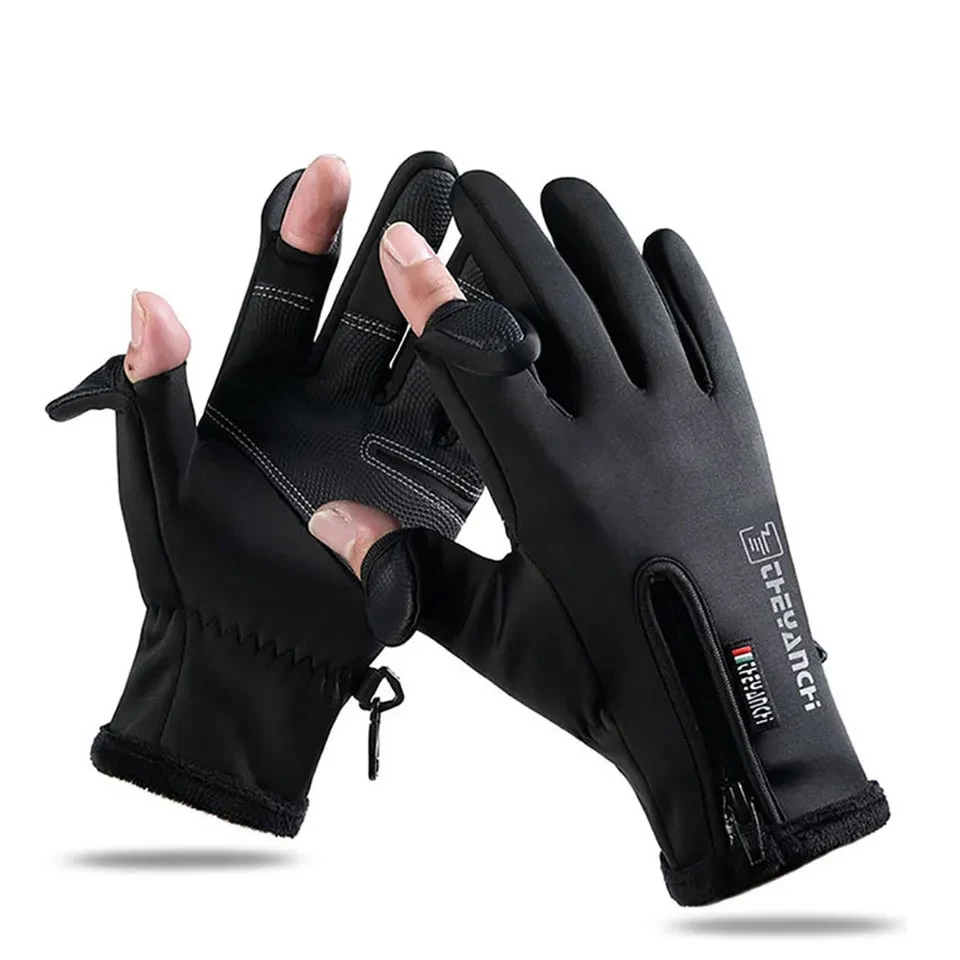 Зимние рыболовные перчатки KoKossi, водонепроницаемые спортивные ветрозащитные перчатки для велоспорта, лыжного спорта, рыбалки, Нескользящие сенсорные перчатки