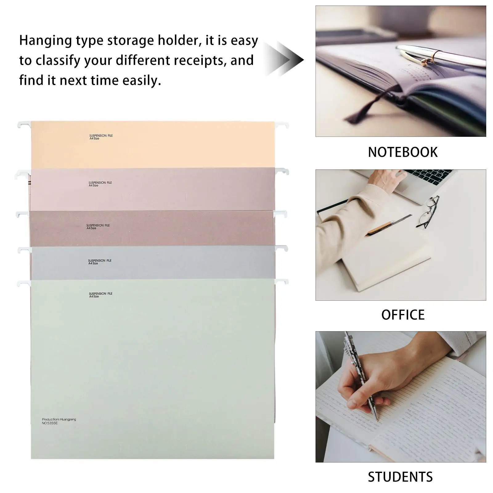 Hanging File Size Organizer Iron Holder Colorful Bills Holder Binder Document Bills File Folder Pouch Container