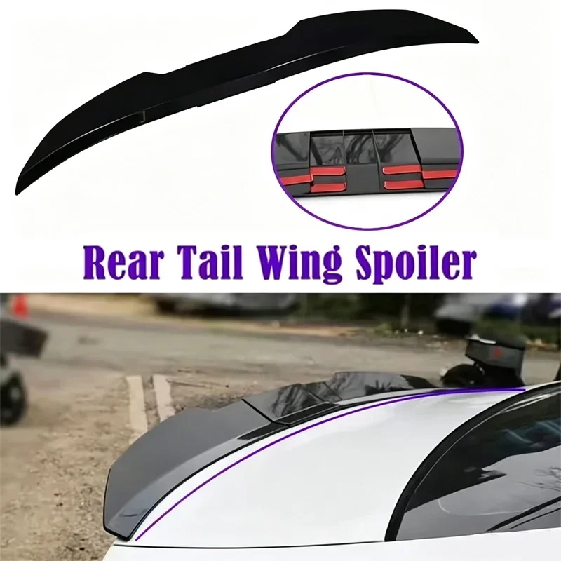 For Infiniti Q70 Sedan V-Shape No-Punch Car Trunk Fixed Spoiler ABS Blade Style Roof Middle Tail Wing Auto Refit Accessory