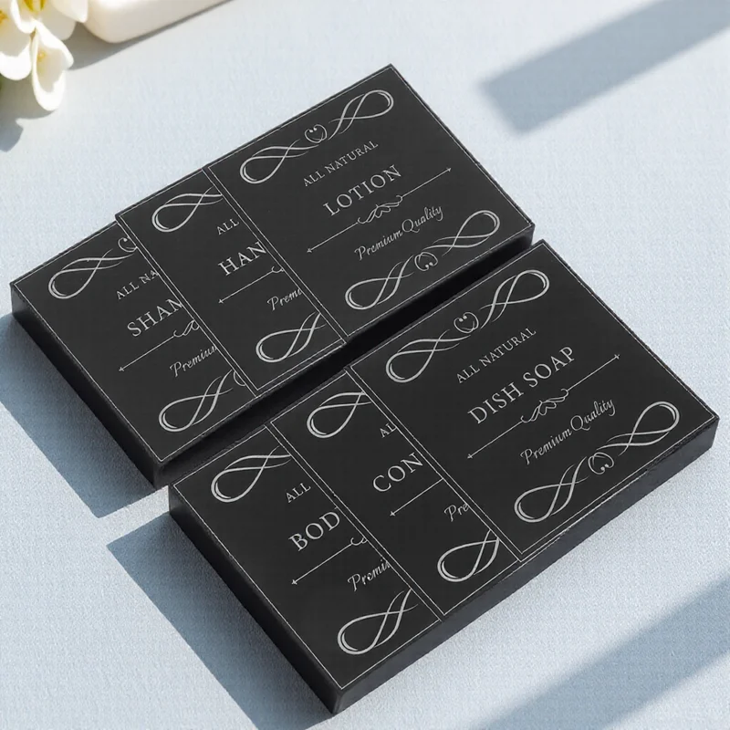 

6 Sheets Waterproof Sticker Bathroom Bottle Labels Adhesive Hand Shampoo Decal for Soap Dispenser Dish Stickers