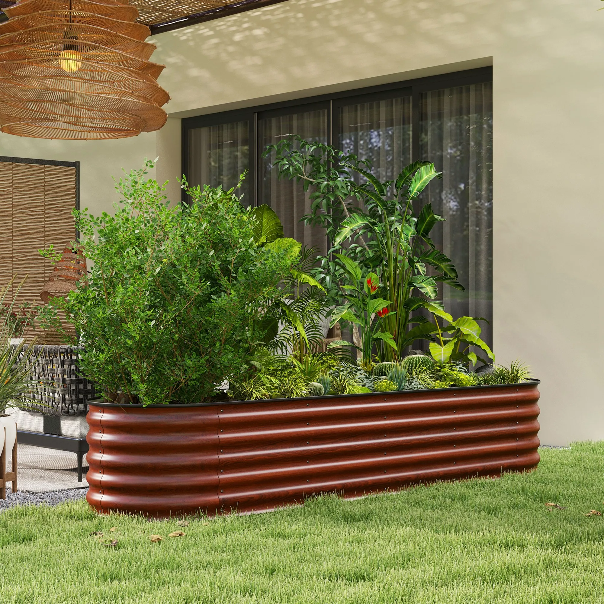 Planter Raised Metal - Galvanized Raised Garden Bed Planter Box,