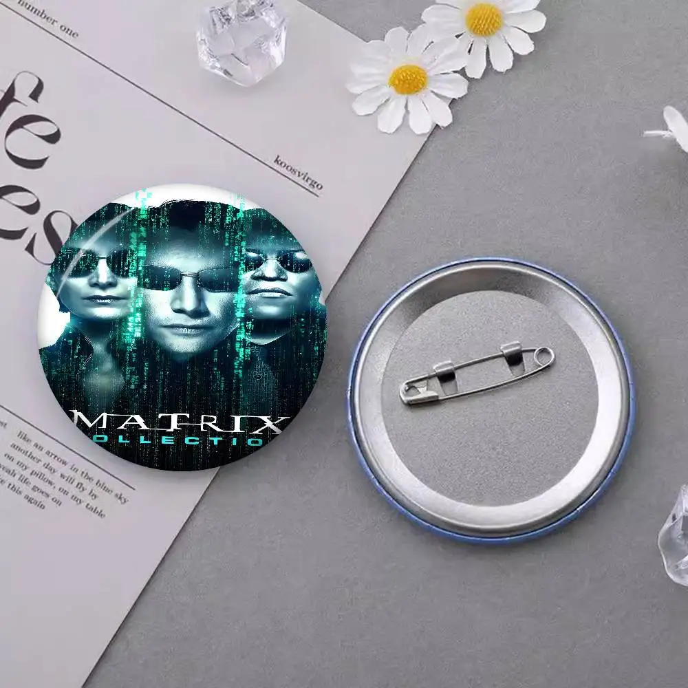 فيلم ماتريكس لينة زر دبوس مشرق مطبوعة أيقونة هدية للأصدقاء شارة طوق بروش التلبيب دبوس معدني #5