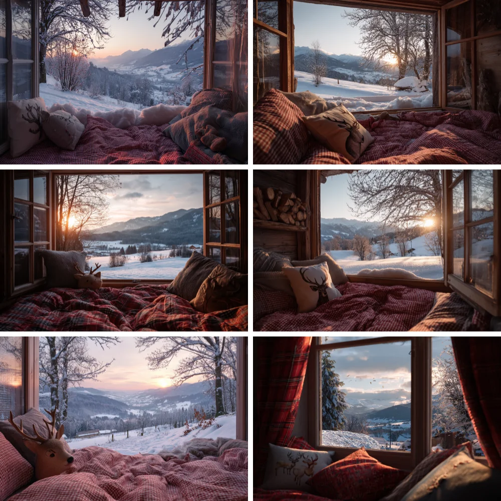 

Christmas Day Wreath Elk plush pillow Photography Backdrop Props Family Xmas Eve Party Decor New Year Photo Backgrounds