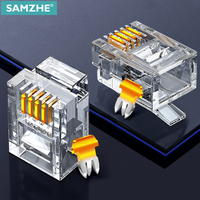 SAMZHE  RJ-11 6P6C / 6P4C / 4P4C Modular Plug Telephone Phone ConnectorRJ 11 Crystal Head