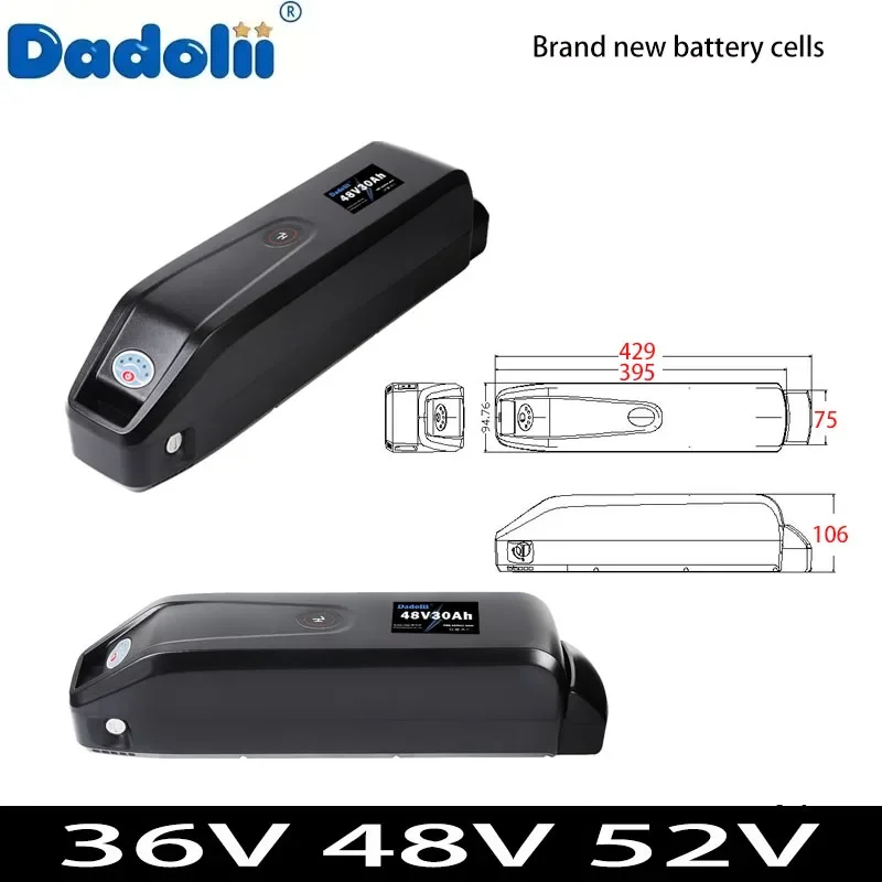 

Hailong Battery Bicycle Battery Pack New Cells 36V48V52V 15AH20AH25AH30Ah Suitable Power 250W400W600W800W1000W1500W