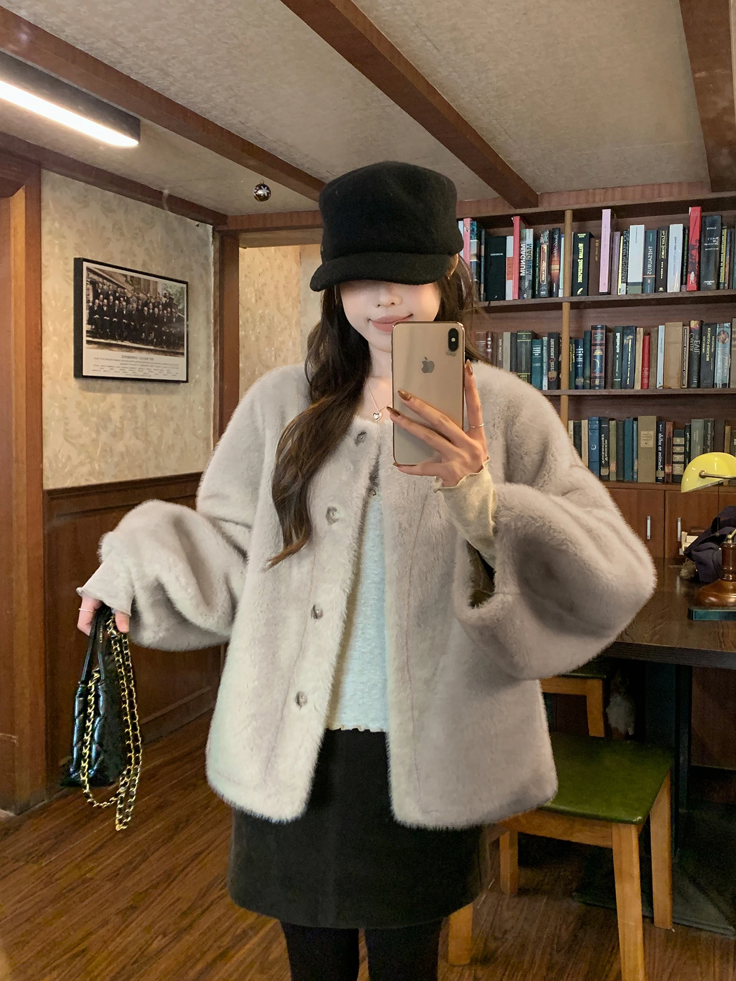 

Женская зимняя теплая куртка оверсайз из полиэстера в корейском стиле, свободного кроя, с круглым вырезом