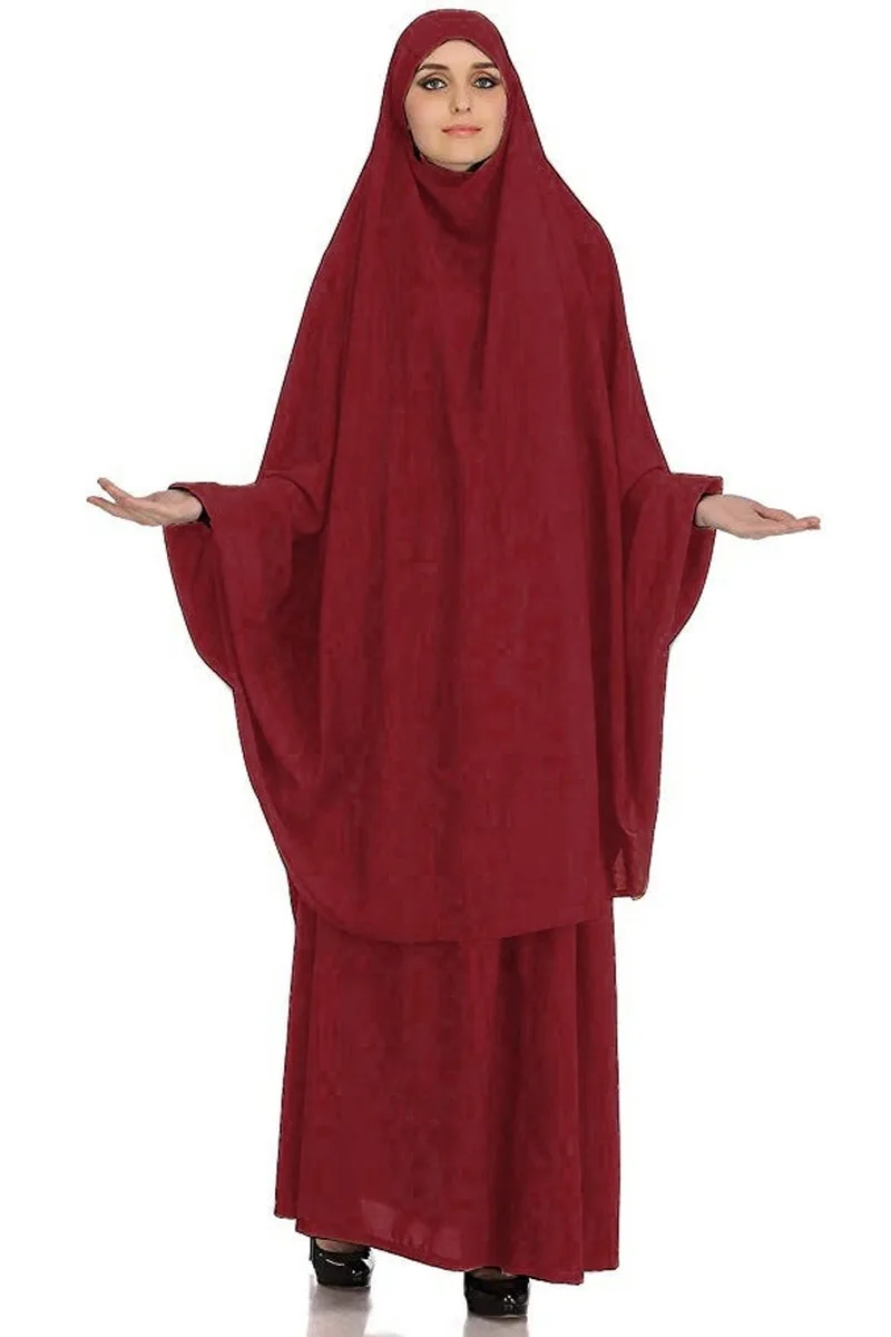 

Muslim Burqa Abaya Women Hijab Dresses Prayer Garment 2 peices sets Burka Niqab Long Khimar Kaftan Robe Islamic Clothing