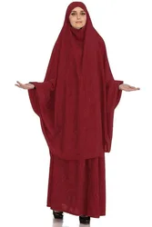 Muslim Burqa Abaya Women Hijab Dresses Prayer Garment 2 peices sets Burka Niqab Long Khimar Kaftan Robe  Islamic Clothing