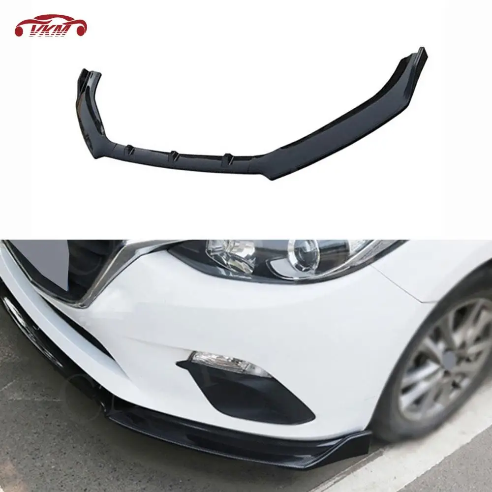 

ABS Car Front Bumper Lip Spoiler Splitters for MAZDA 3 Axela 2014-2020 Guard Protector Trim Chin Aprons Bodykit Car Accessories