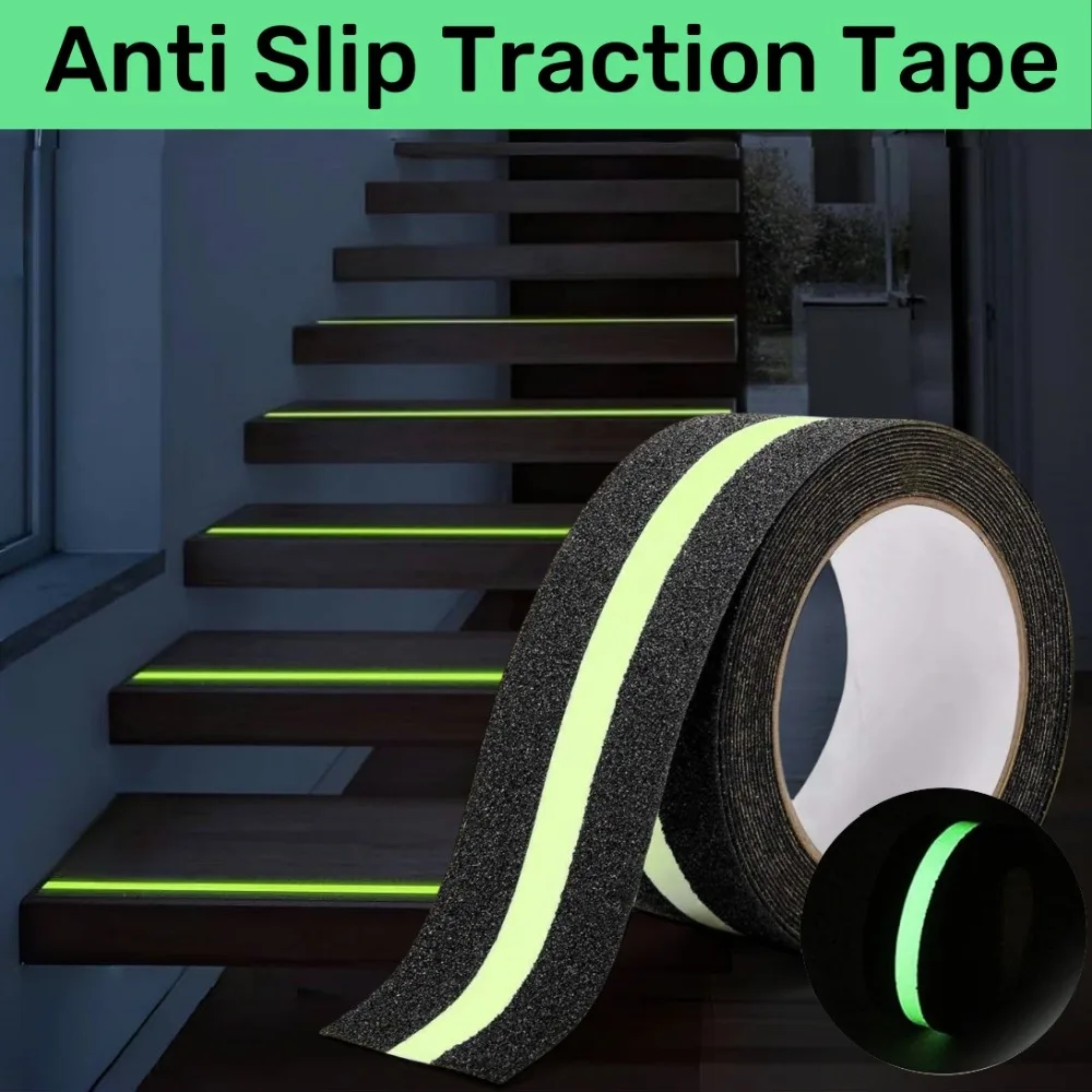 2/5/10M Anti Slip Traction Tape Indoor Outdoor Stair Passage Luminous Strip Frosted Non-slip Stairs Tread Gaffers Safety Tape