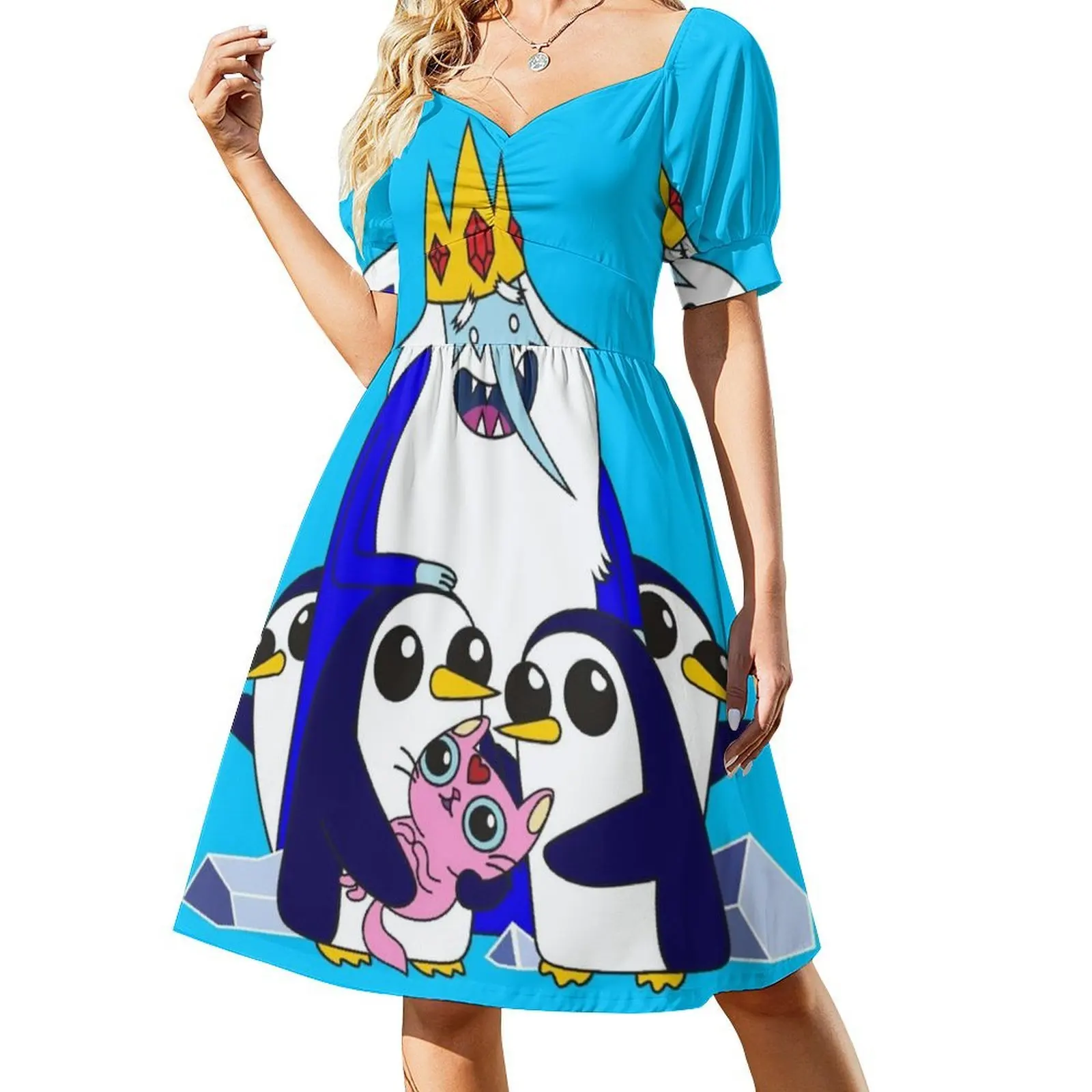 فستان Ice King على الطراز الكوري للنساء فستان كاجوال أنيق للحفلات أو الارتداء اليومي Ice King Iceking King Penguin Penguins #2
