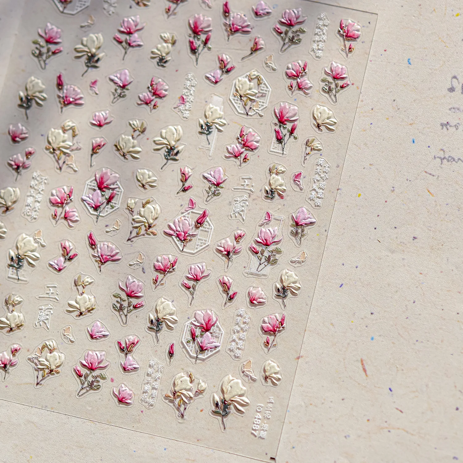 Lírio do vale flor grinalda castiçal 5d primavera borboleta bowknot arte do prego adesivos decorações adesivas manicure decalque