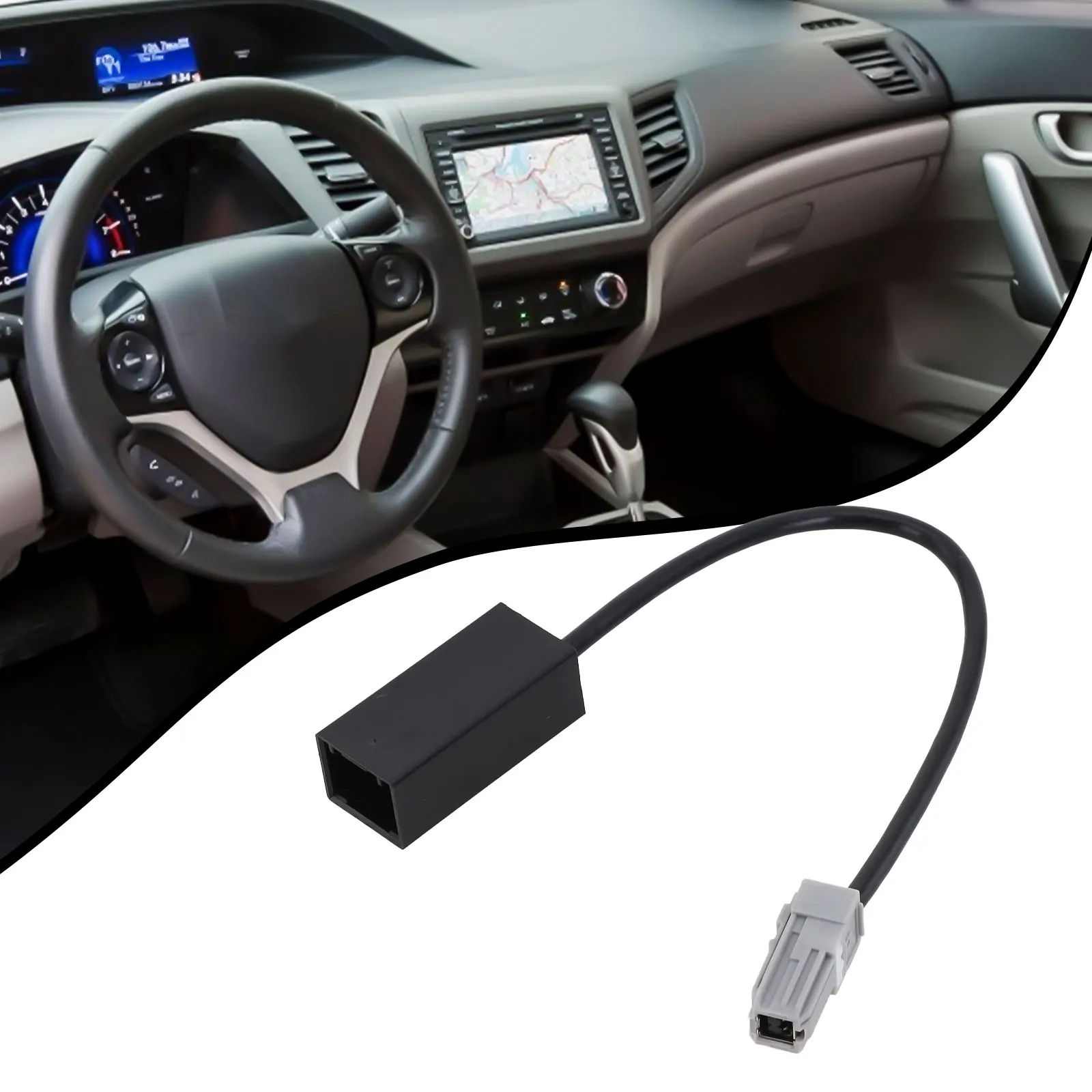

1pc Auto 15cm Radio USB Male To Female Adapter Cable With USB Plug Fit For Honda Black ABS Vehicle Electronics Accessories