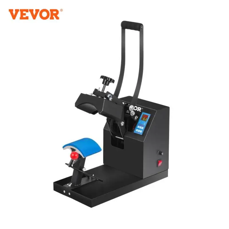 VEVOR Cap Hat Heat Thermal Press Transfer 5.5 x 3.5 Inch Pneumatic Sublimation Machine Digital Clamshell Durable for DIY 0-399°