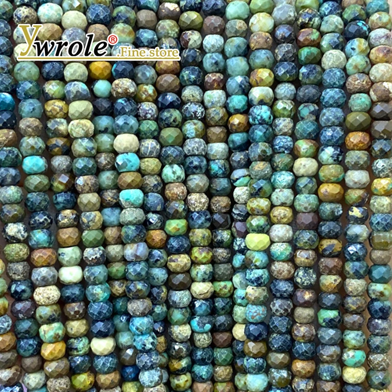 3x4mm Facettierte Abacus Naturstein Afrikanische Türkis Spacer Perlen für Schmuck Machen DIY Ohrringe Armbänder Charms Zubehör