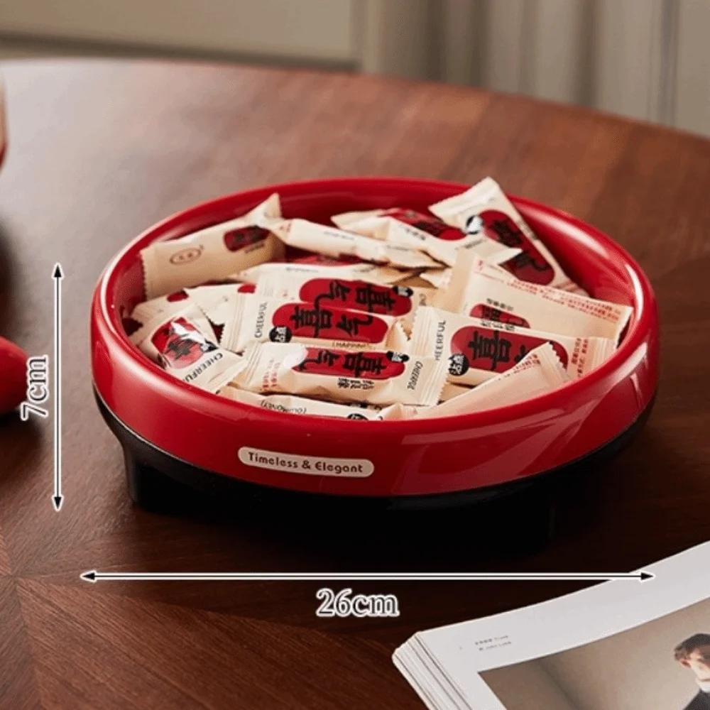 

New 360 Degree Rotating Fruit Dish Light Luxury Anti-slip Base Snacks Storage Tray Space Saving PP Seasoning Lazy Susan Kitchen