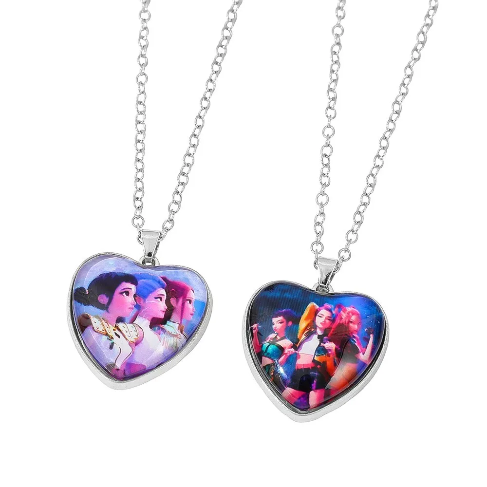 

Kpop Охотник на демонов Сердце кулон Идол Аниме Кулон Аксессуары Вечерние сувениры Игрушки на день рождения Подарки Kpop Hunter Украшение