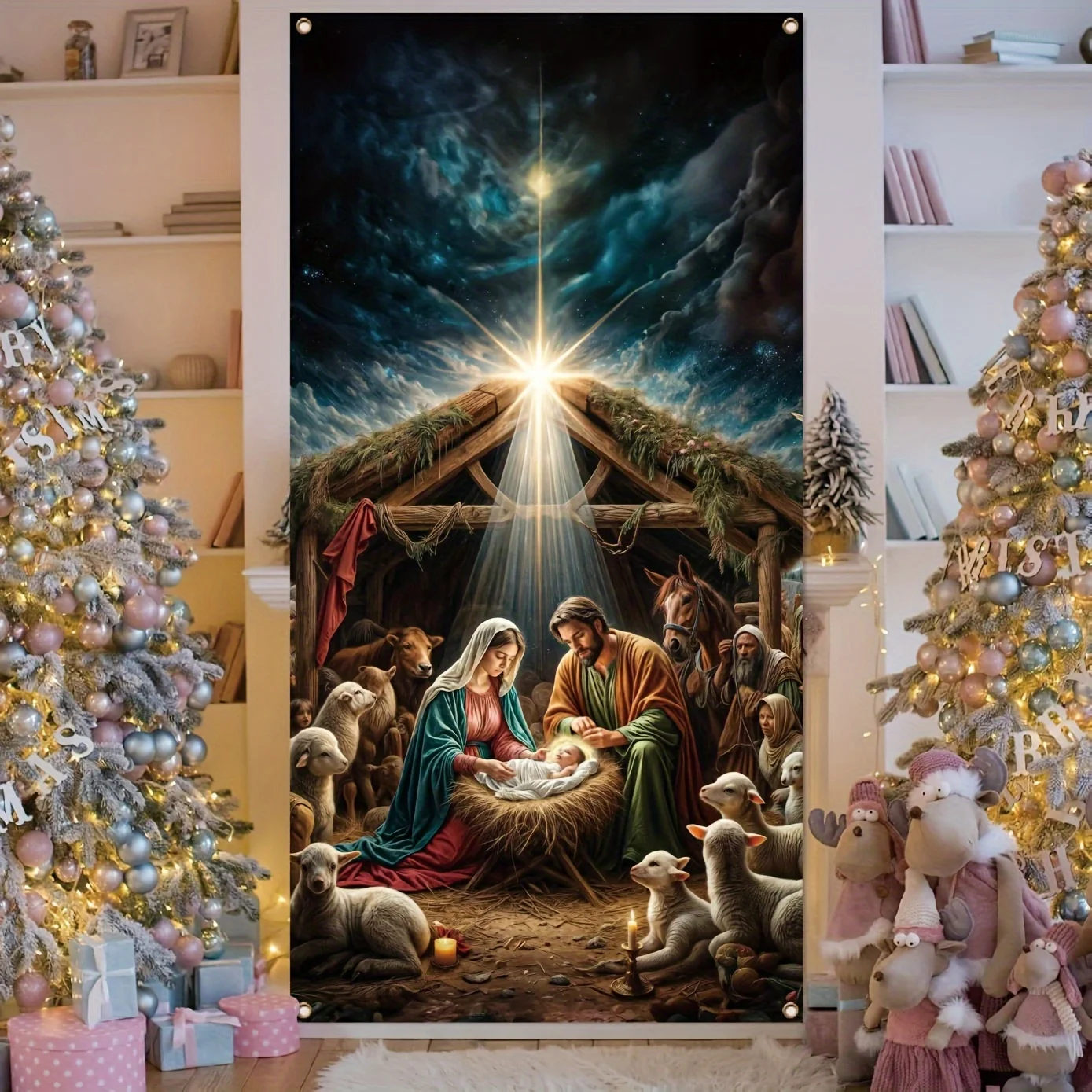 1pc Christmas Nativity Scene Door panel - 35.4\
