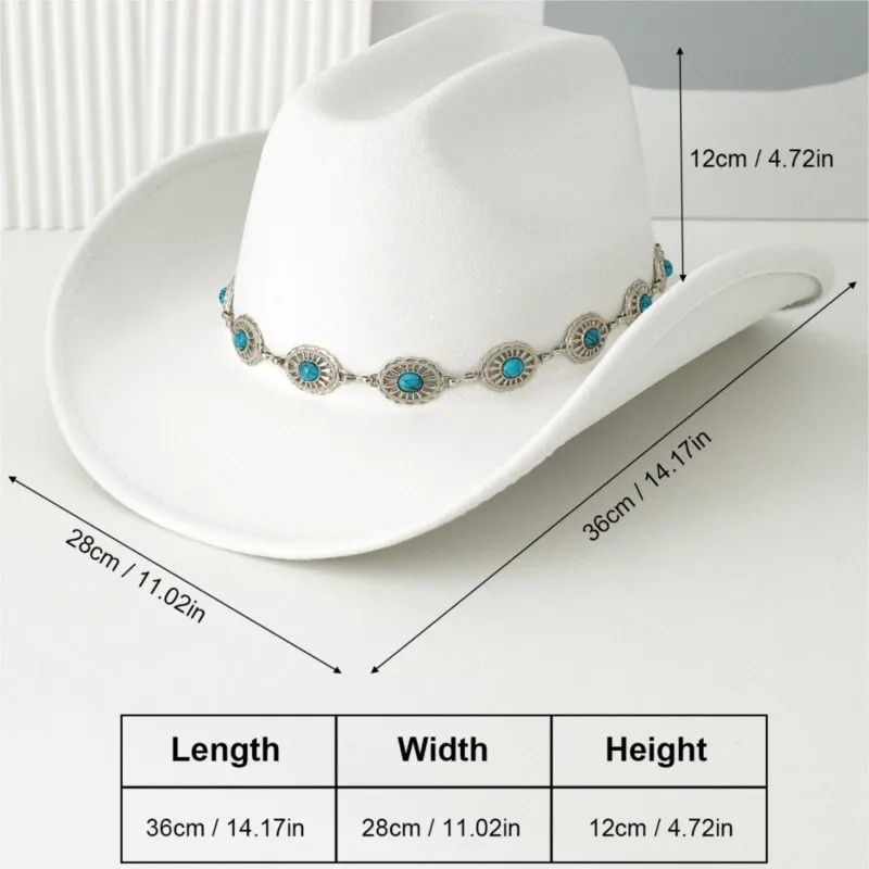Wide-brimmed hats with belts and for both men women