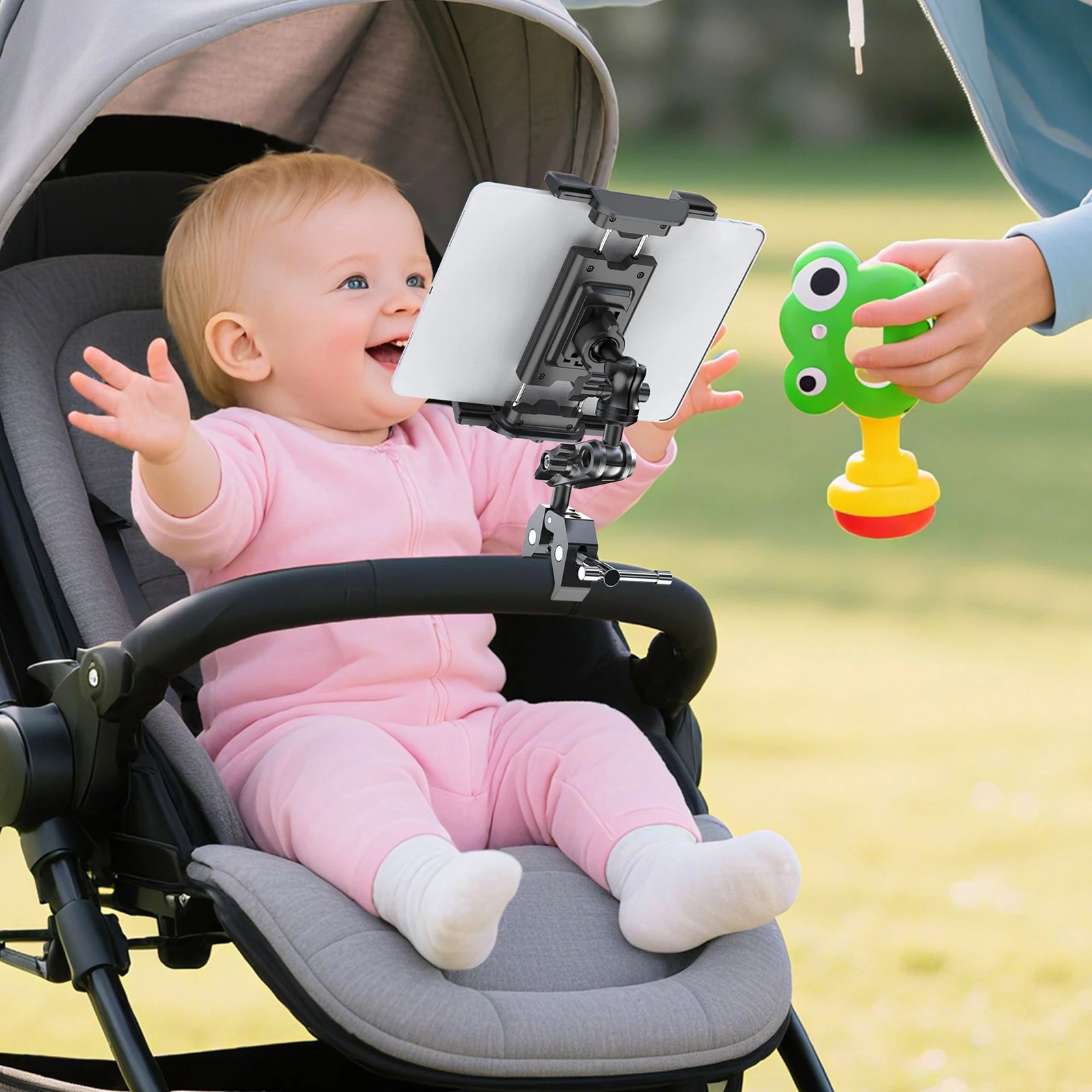 Universal Adjustable Tablet Stand Clamp for Treadmill Bike Stroller Wheelchair Mic Stand