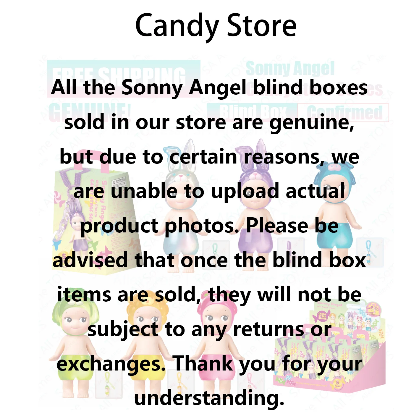 Sonny Angel Candy Store Series Candy Animal Blind Box charm sonny angels Genuine Cartoon Knapsack Handbag Decoration Pendant