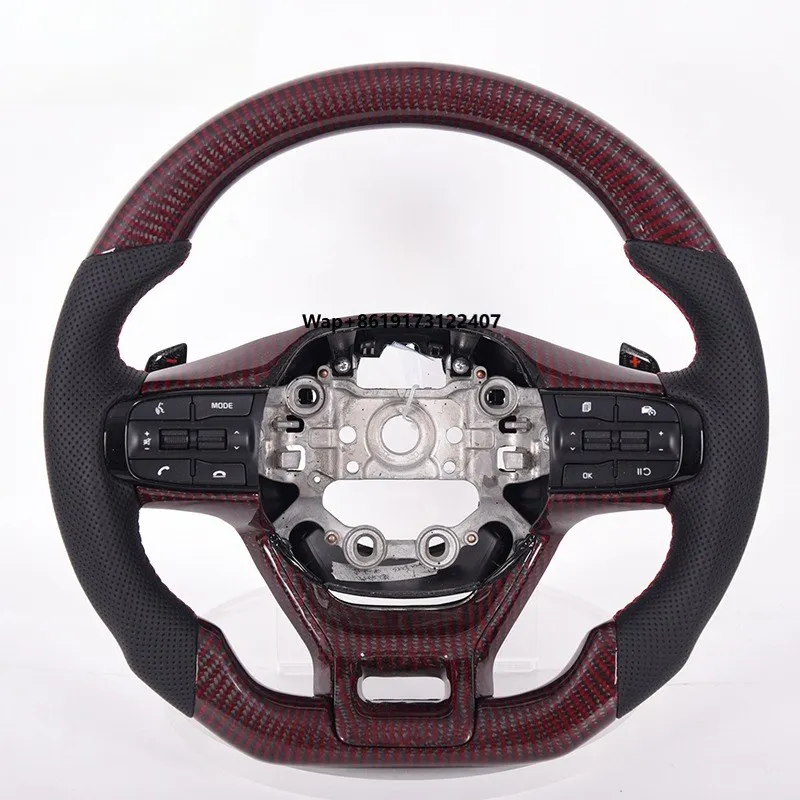 

Wholesale Customization Glossy Carbon Fiber Steering Wheel With Perforated Leather for Kia