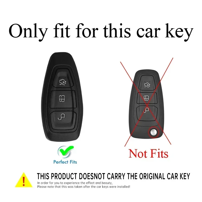 Zinc Alloy+PU Leather Full Cover Car Key Case For Ford Mondeo Focus 3 MK3 ST Kuga Fiesta Escape Ecosport Titanium 3 Buttons Key