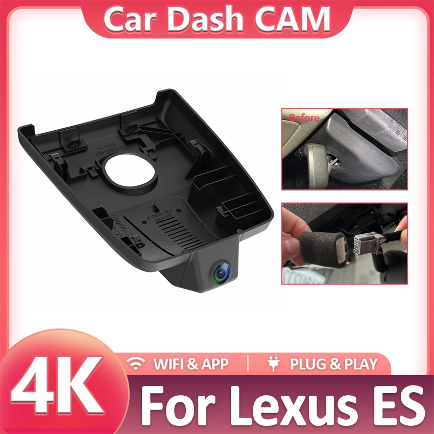 New! Plug and play Car DVR 4K Dash Cam Driving Recorder For Lexus ES350 ES240 ES300 ES330 ES250 ES300H 2015-2026, Dashcam for ES