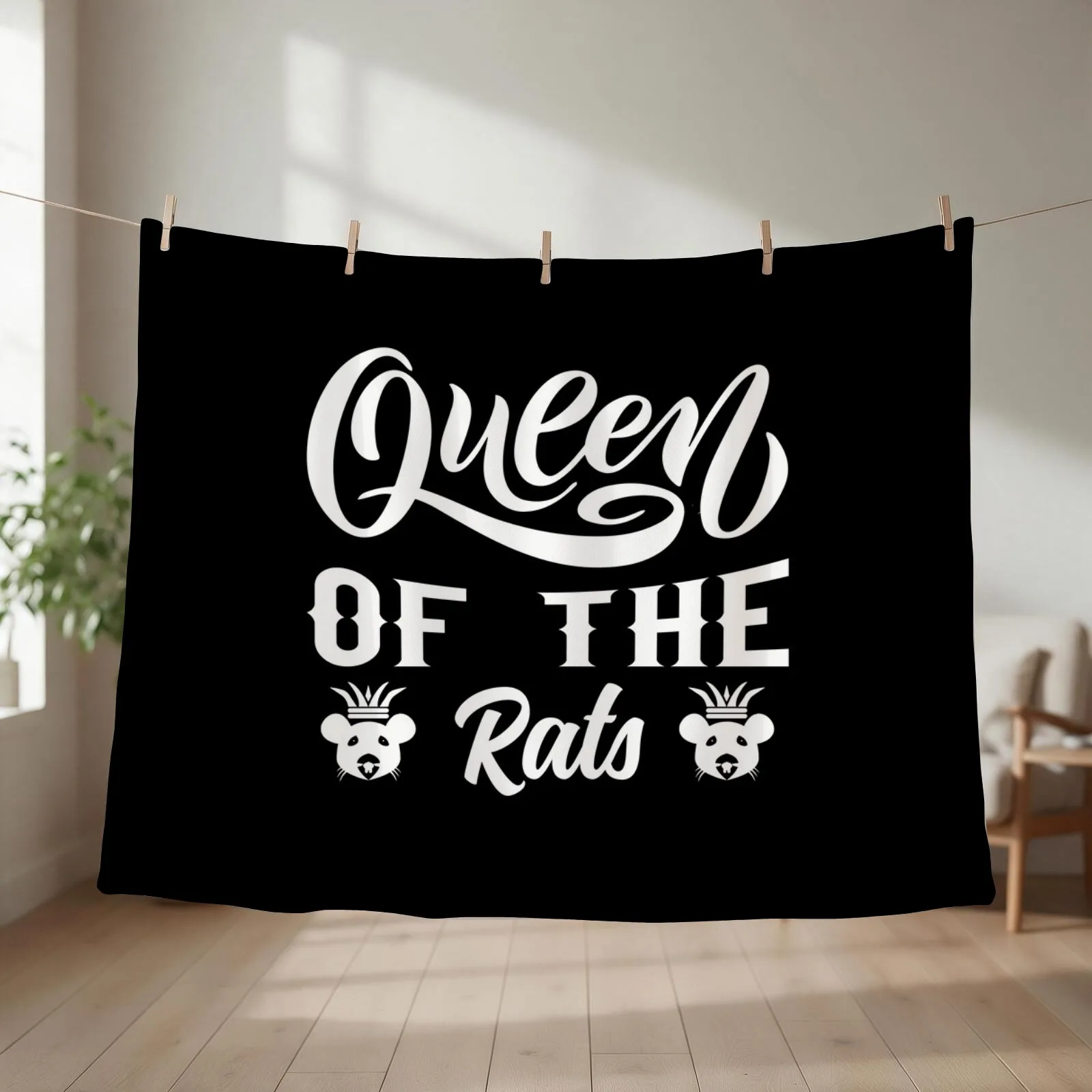 QUEEN OF THE RATS Gifts Pet rat owner and rat lover Throw Blanket sofa bed cosplay anime Large Decorative Sofa Blankets