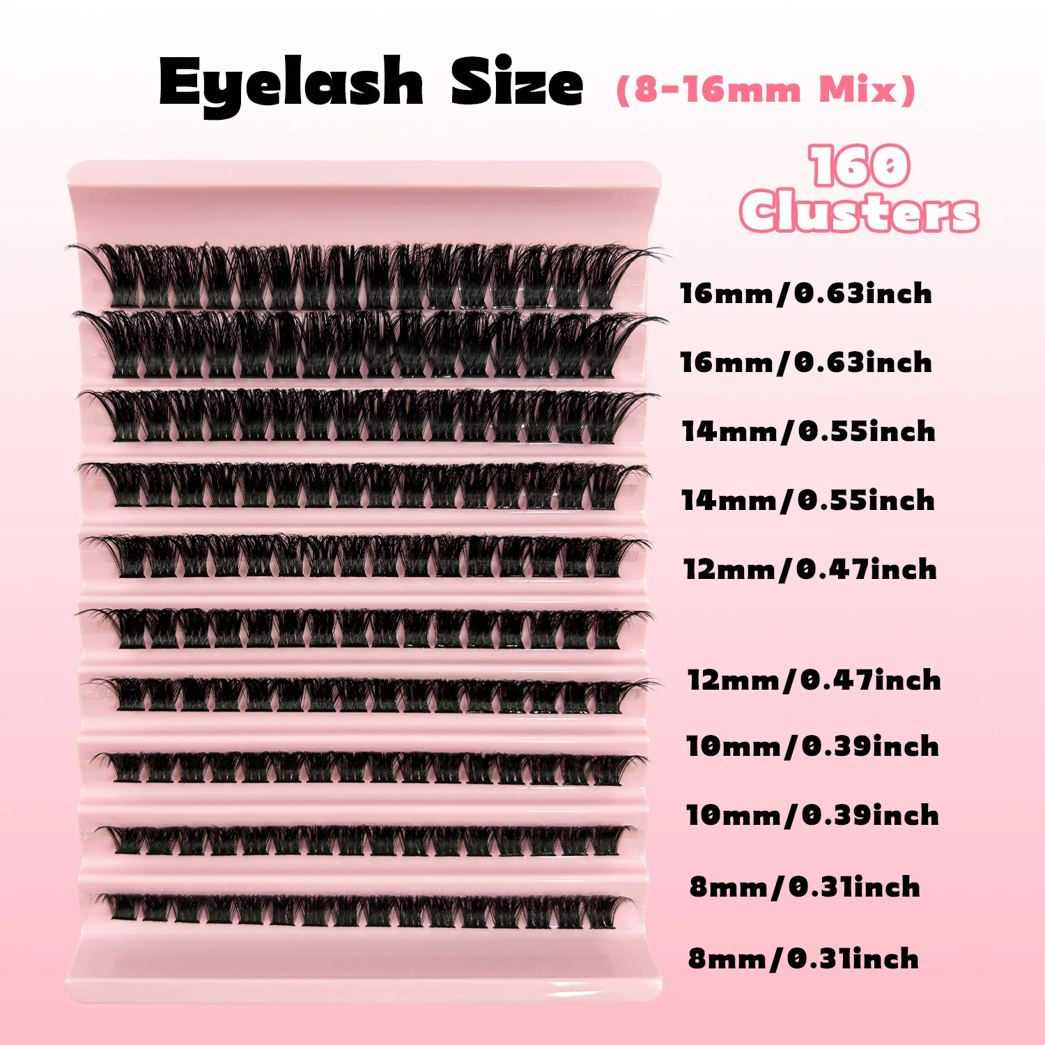 MIAOJIE 200 Pezzi FAI DA TE Ciglia Personali 40P Ciglia Cluster Aspetto Naturale Ciglia Sottili 9-16MM D Capelli Ricci Cluster Personali Lashe