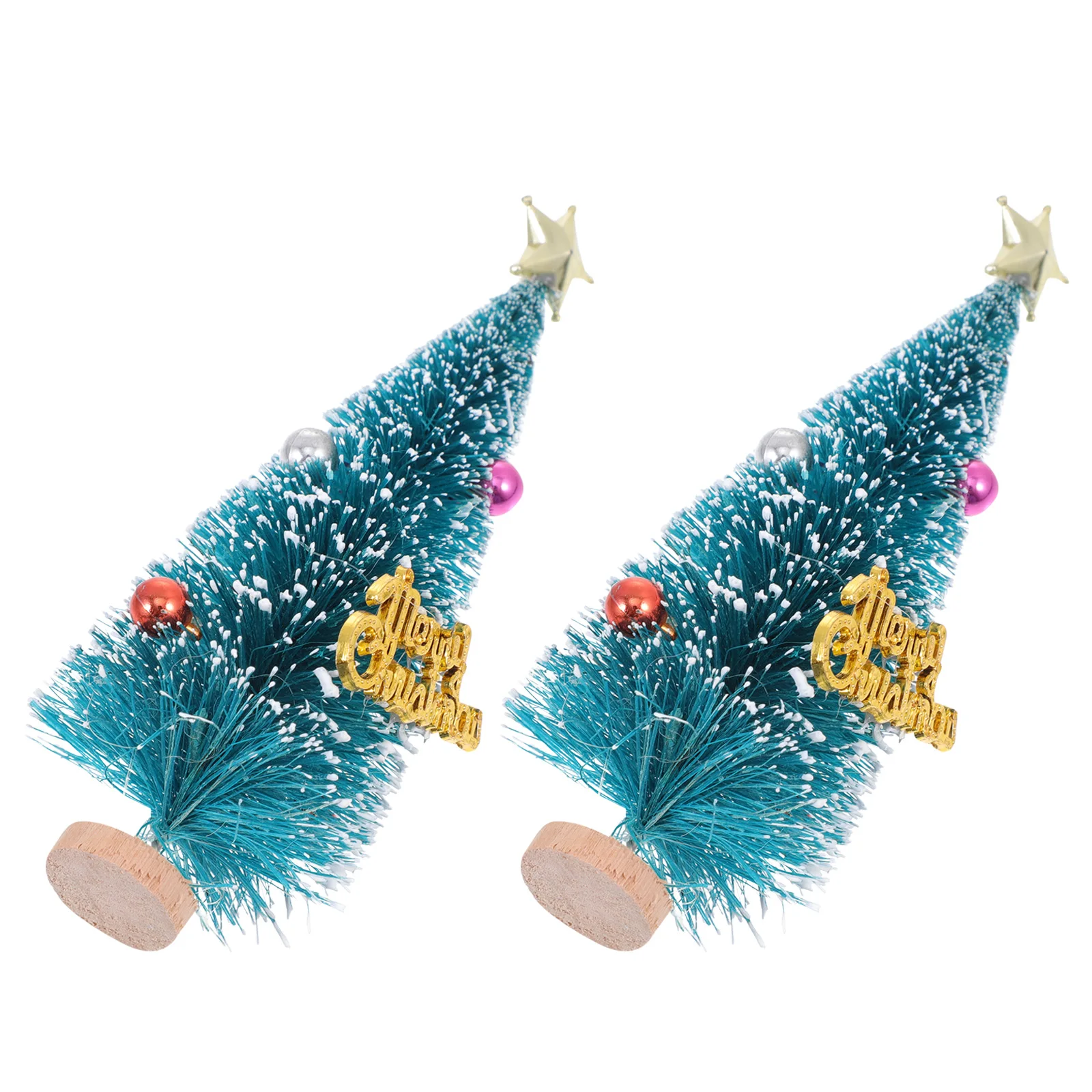 

2Pcs Mini Christmas Trees 12 5CM Blue Green Artificial Desk Decor Xmas Tree Adorn Home Party Supplies Festive naments