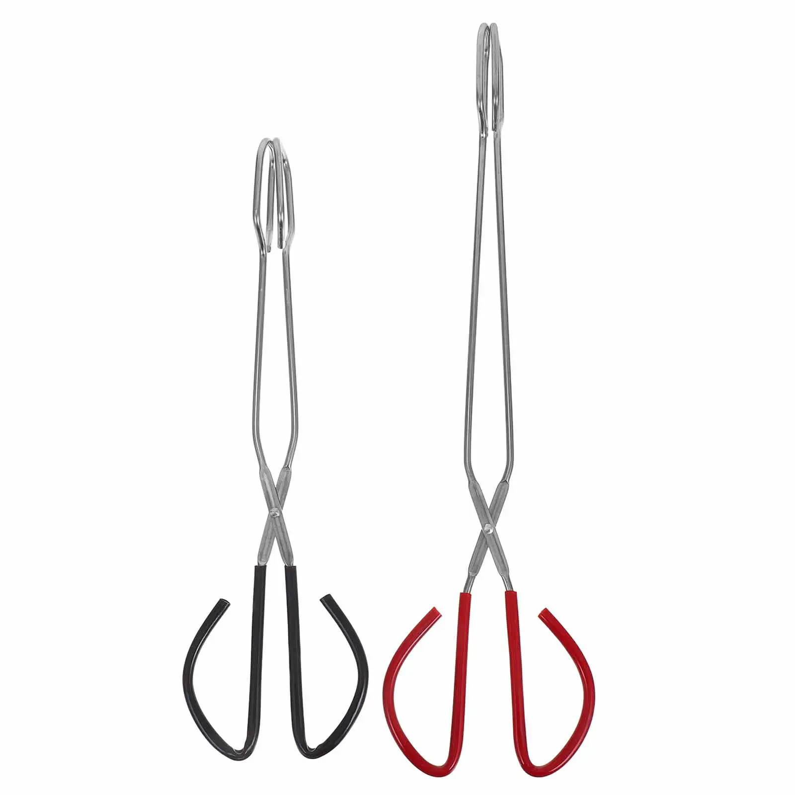 2Pcs Stainless Steel Barbecue Charcoal Tongs Multi-Use Fireplace Tong Heavy-Duty Log Grabber for Bbq Grilling Outdoor Cooking
