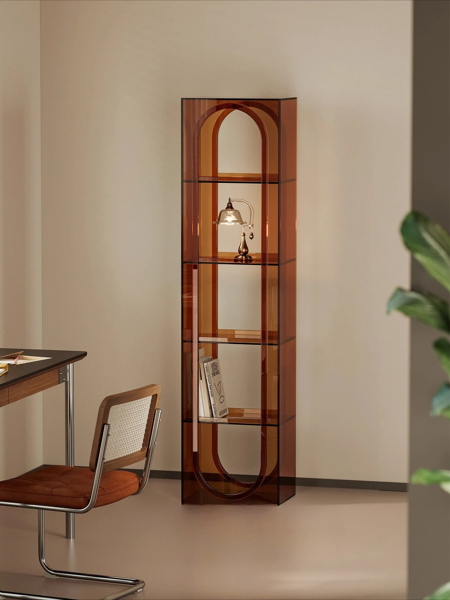 本棚、リビングルームのフロアシェルフ、本棚、壁に一体型のロッカー、収納グリッドキャビネット、シンプルなフィギュアディスプレイキャビネット