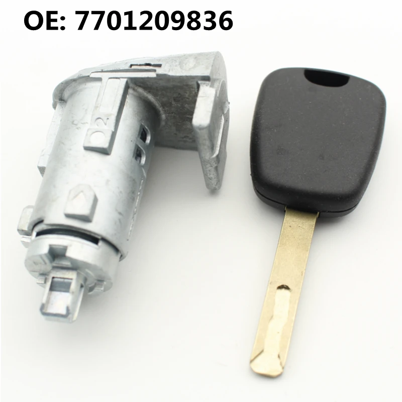 Cilindro de Fechadura da Porta Dianteira Esquerda OE: 7701209836 para Renault Kangoo Master Trafic Clio, com 1 Chave