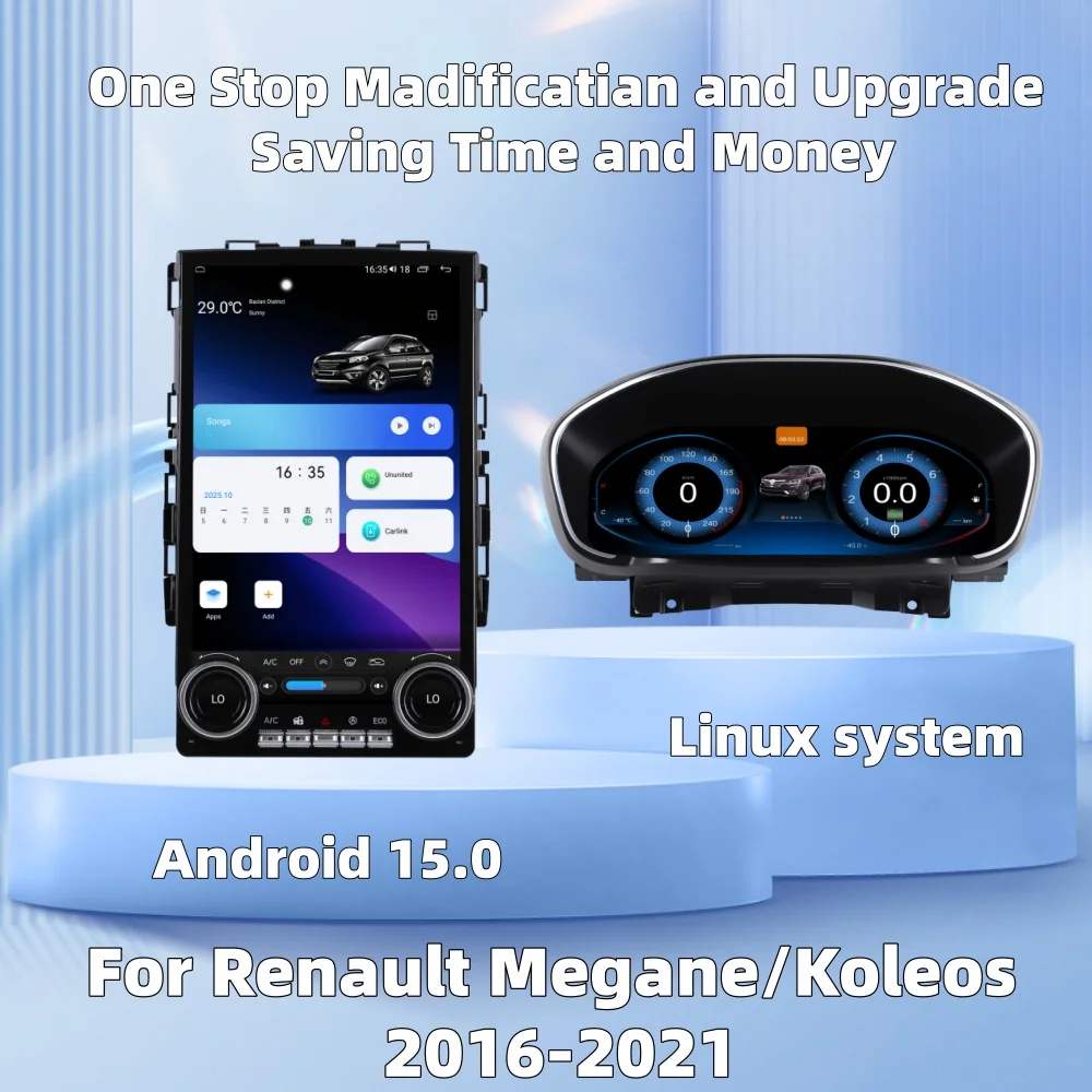 For Renault Megane Koleos 2016~2021 Speed Meter Car LCD Cluster Instrument Panel Multimedia Player Dashboard Modification