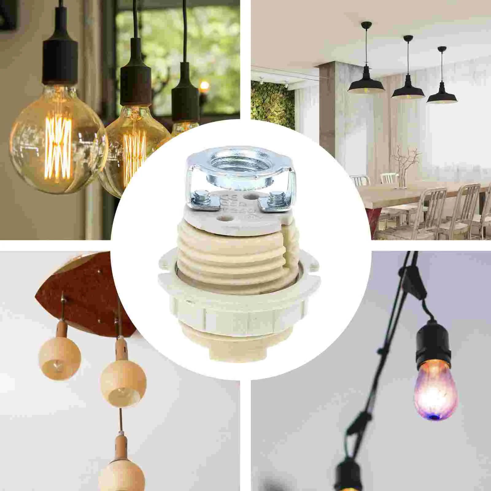 4 Pcs G9 Ceramic Lamp Holder Time-saving Bulb Socket Halogen Light Base Replacement Bases Ceramics Fashionable for Plastic