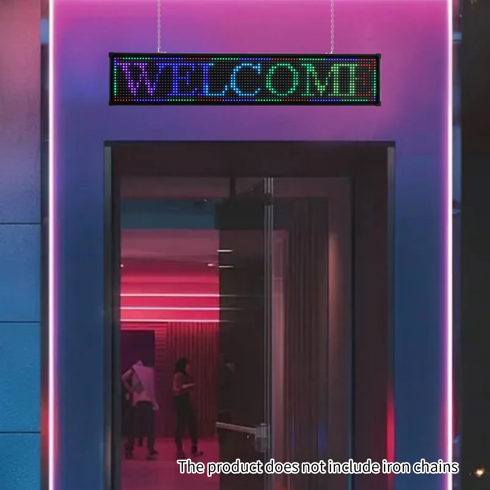 100.08 X 19.05 X 5 Cm 7 Colors High Brightness Outdoor Dry-Erase LED Sign Programmable Scrolling Message Display Board Sign Rider for Commercial Advertising