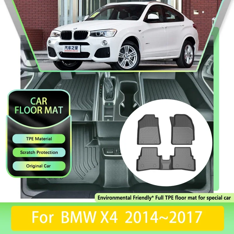 

Автомобильный напольный коврик из ТПЭ для BMW X4 xDrive20i 28i 35i xDrive35d 30d 20d M40i 2014 ~ 2017, кожаный коврик LHD, коврик для ног, ковер, автомобильные аксессуары