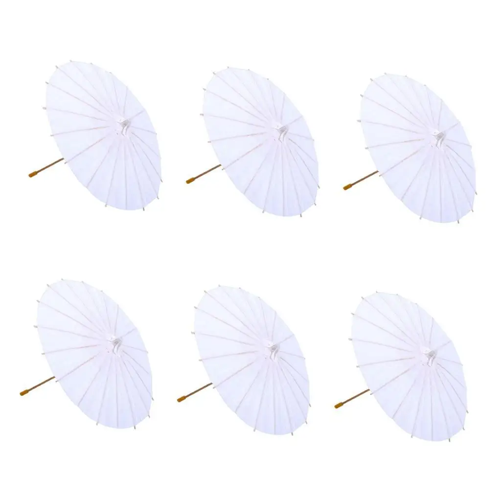 6 peças diy pintura oleada guarda-chuvas em branco pequeno guarda-chuvas de papel decorativo guarda-sóis japoneses chineses para decoração foto prop
