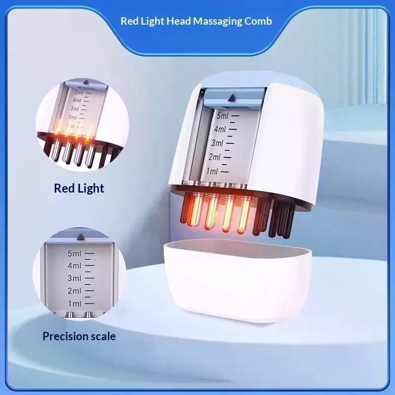 Waterproof Head Scratcher Electric Scalp Massager Hair Growth Oil Serum Comb Treatment Red Light Therapy