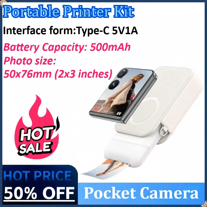 

For TELESIN Photo Printer 300dpi Pocket DIY Picture Wireless Bluetooth Portable Printer Work with LIENE APP Mini Printer