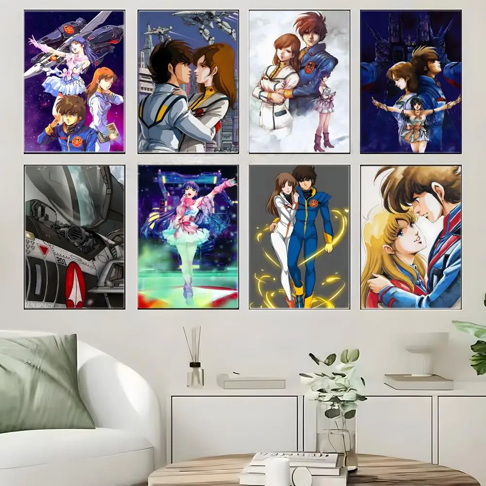Space Opera Vintage Anime M-Macross Poster  Self-adhesive Art Waterproof Paper Sticker Coffee House Bar Room Wall Decor