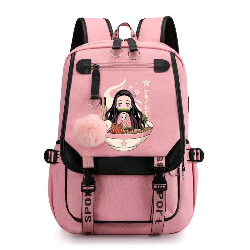 Demon Slayer Anime Canva Bag Grocery Fashion Fancy Black Backpacks for Teen Girl Demon Slayer Cute Travel Reusable School Bags