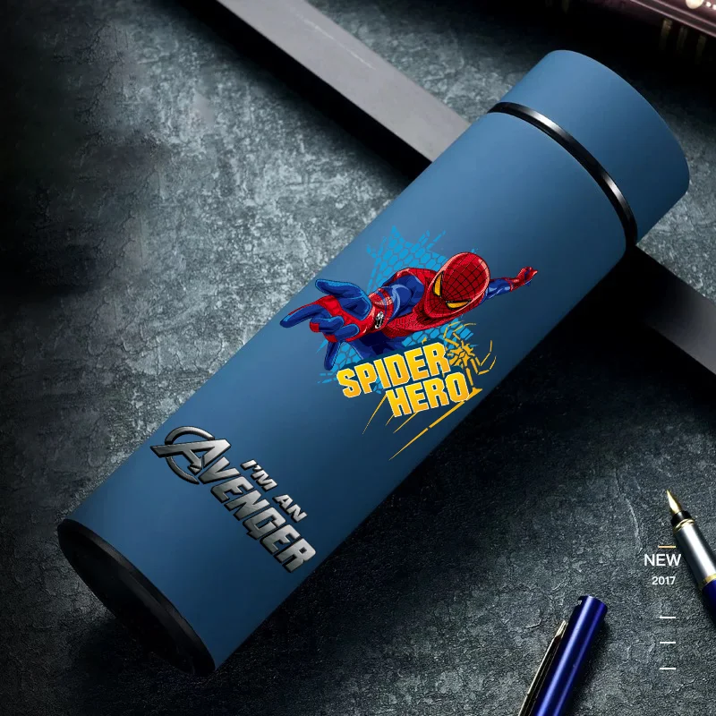 500ML Spider Man Cartoon Vacuum Insulated Water Bottle Portable Leak Proof Insulated Cup Student Sports Leak Proof Water Bottle